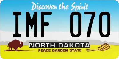 ND license plate IMF070