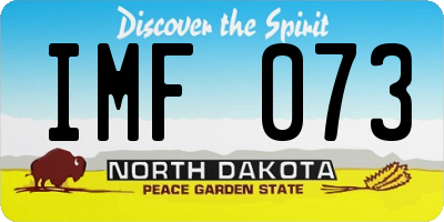 ND license plate IMF073