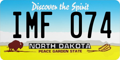 ND license plate IMF074