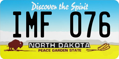 ND license plate IMF076