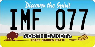 ND license plate IMF077