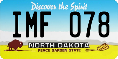 ND license plate IMF078