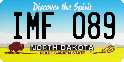 ND license plate IMF089
