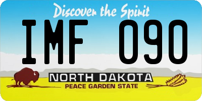 ND license plate IMF090