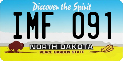 ND license plate IMF091