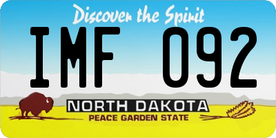 ND license plate IMF092