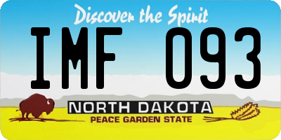 ND license plate IMF093