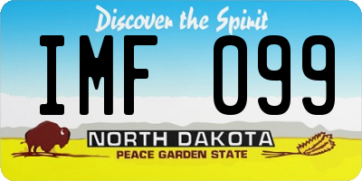 ND license plate IMF099