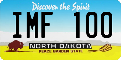 ND license plate IMF100