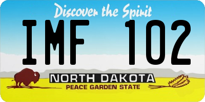 ND license plate IMF102