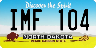 ND license plate IMF104