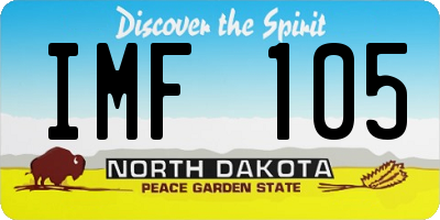 ND license plate IMF105