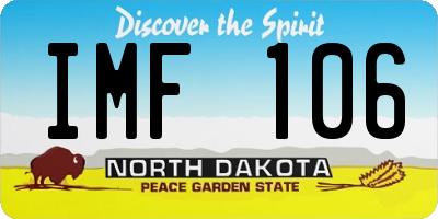 ND license plate IMF106