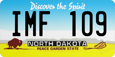 ND license plate IMF109