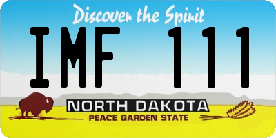 ND license plate IMF111