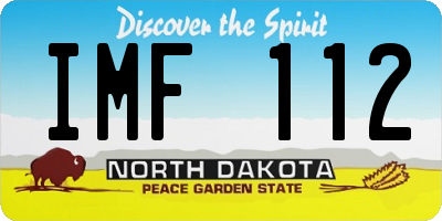 ND license plate IMF112