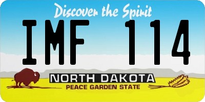 ND license plate IMF114