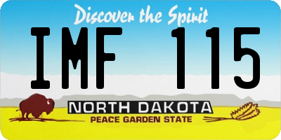 ND license plate IMF115