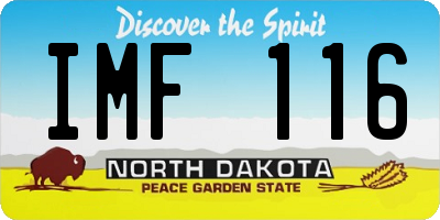 ND license plate IMF116