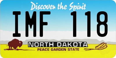 ND license plate IMF118