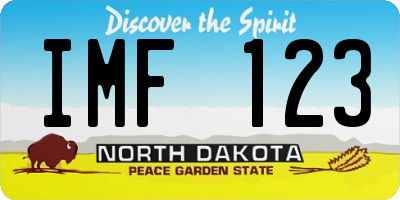 ND license plate IMF123