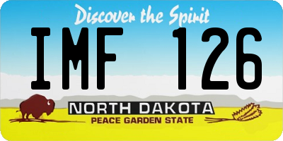ND license plate IMF126