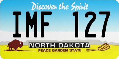 ND license plate IMF127
