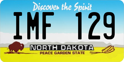 ND license plate IMF129