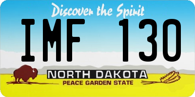 ND license plate IMF130