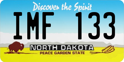ND license plate IMF133
