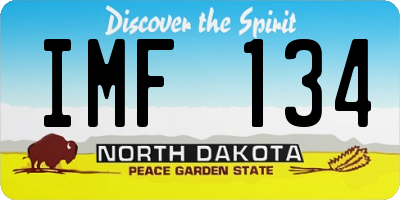 ND license plate IMF134