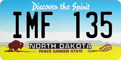 ND license plate IMF135