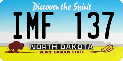 ND license plate IMF137