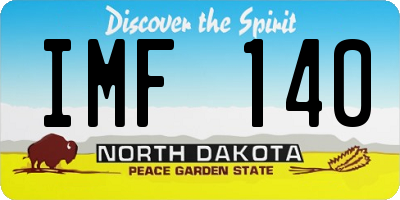 ND license plate IMF140