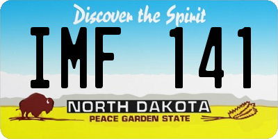 ND license plate IMF141