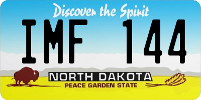 ND license plate IMF144