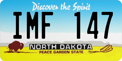 ND license plate IMF147