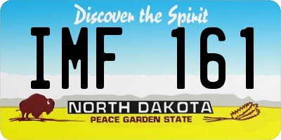 ND license plate IMF161