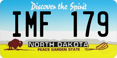 ND license plate IMF179