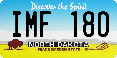 ND license plate IMF180