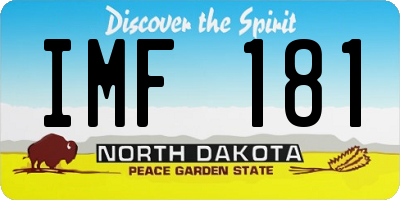 ND license plate IMF181
