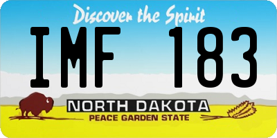 ND license plate IMF183