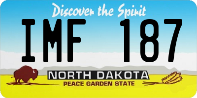 ND license plate IMF187