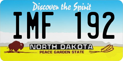ND license plate IMF192