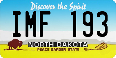 ND license plate IMF193