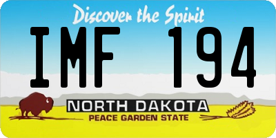 ND license plate IMF194