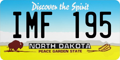 ND license plate IMF195