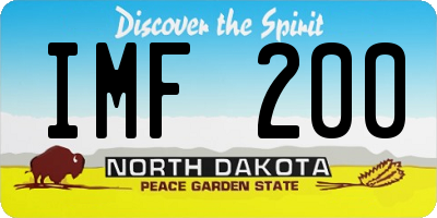 ND license plate IMF200