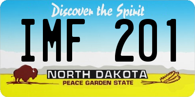 ND license plate IMF201