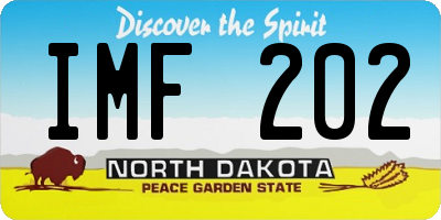 ND license plate IMF202